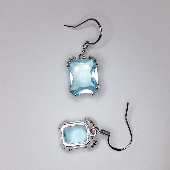 🎀Aquamarine Classic Style Earrings - Picture 4 of 6